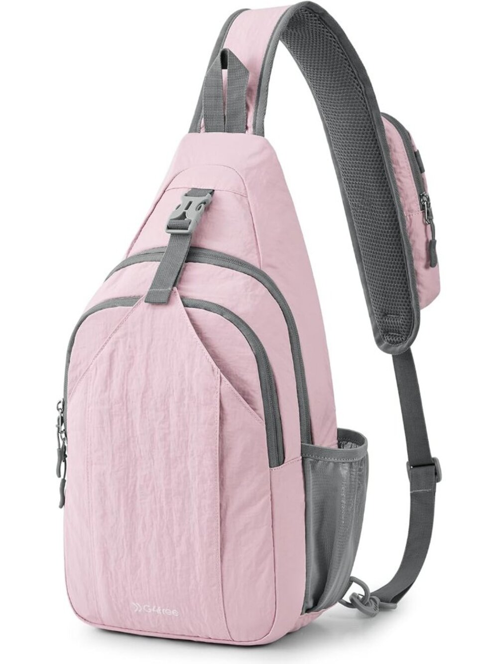 Women's Pink RFID Blocking Sling Backpack Crossbody Chest Bag Hiking For Travel